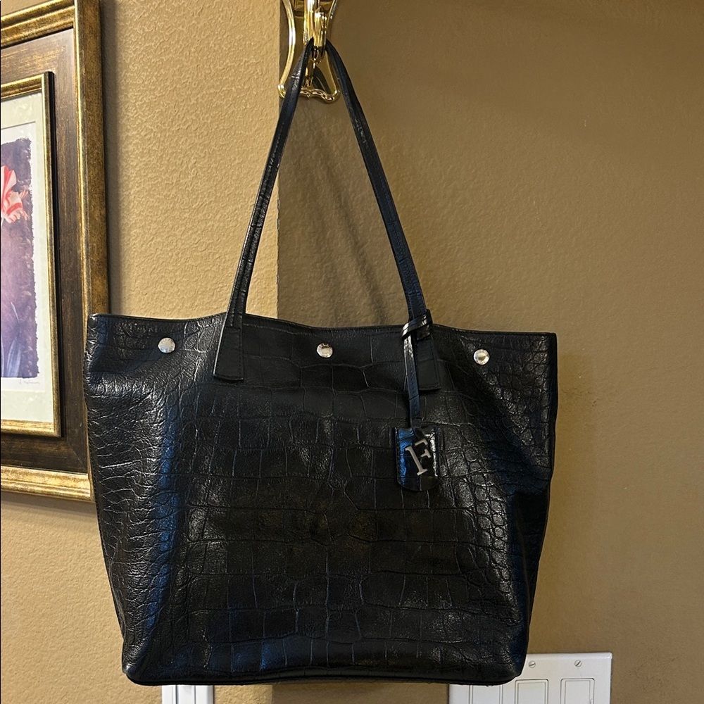 Furla genuine leather  Croc-Embossed tote